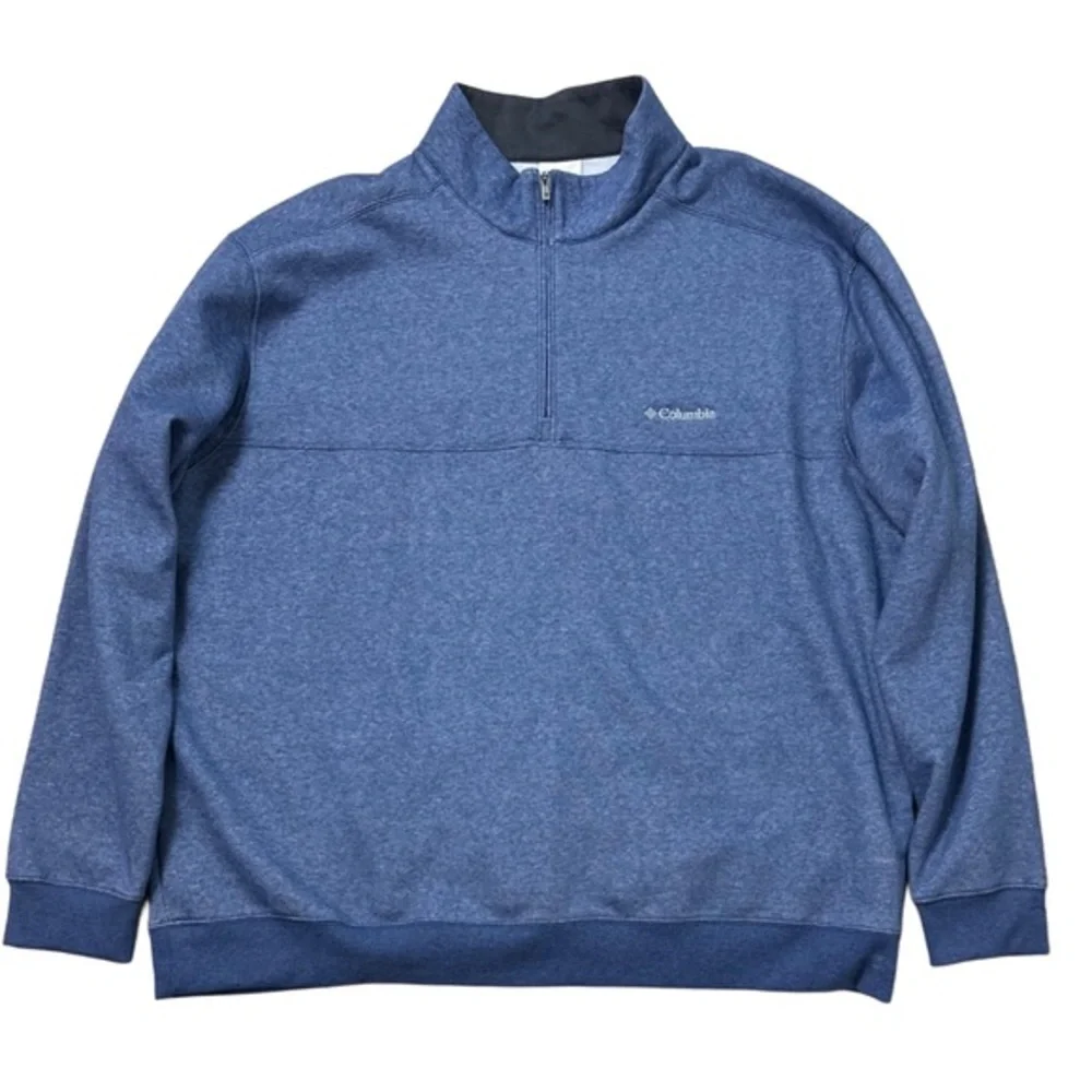 Columbia Men's Carbon Heather Blue Great Hart Mountain II Half‎ Zip 3XL